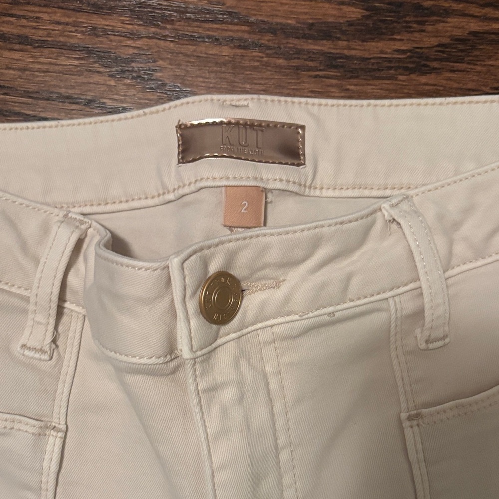 KUT from the Kloth Meg Wide-Leg Cream Jeans - Picture 2 of 5